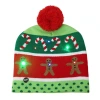 New cross-border knitted hats, woolen hats, men's and women's luminous Christmas hats, jacquard pom-ball knitted hats, woolen hats details Picture